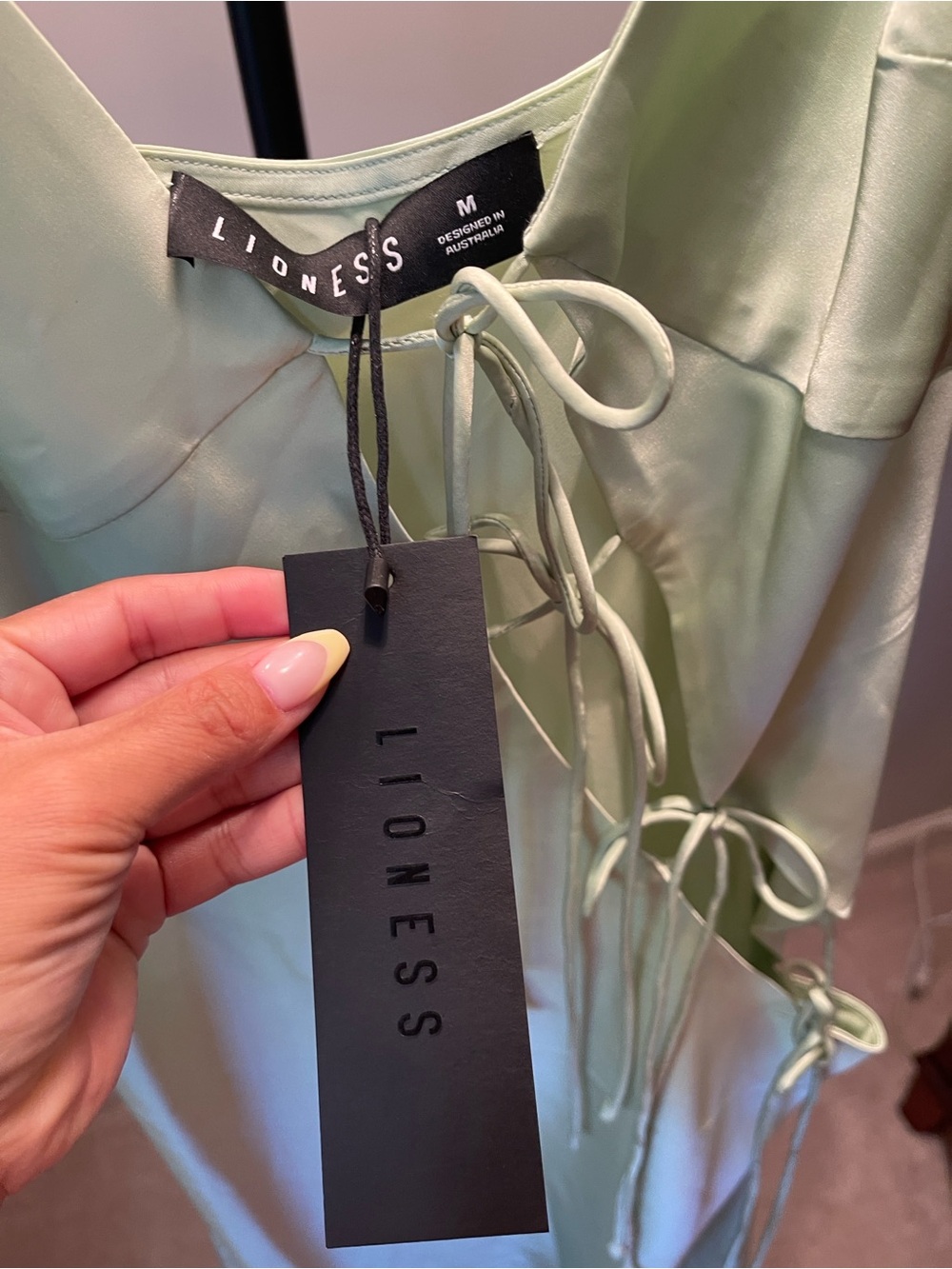 Lioness Light Green Satin Maxi Dress - Picture 7 of 7